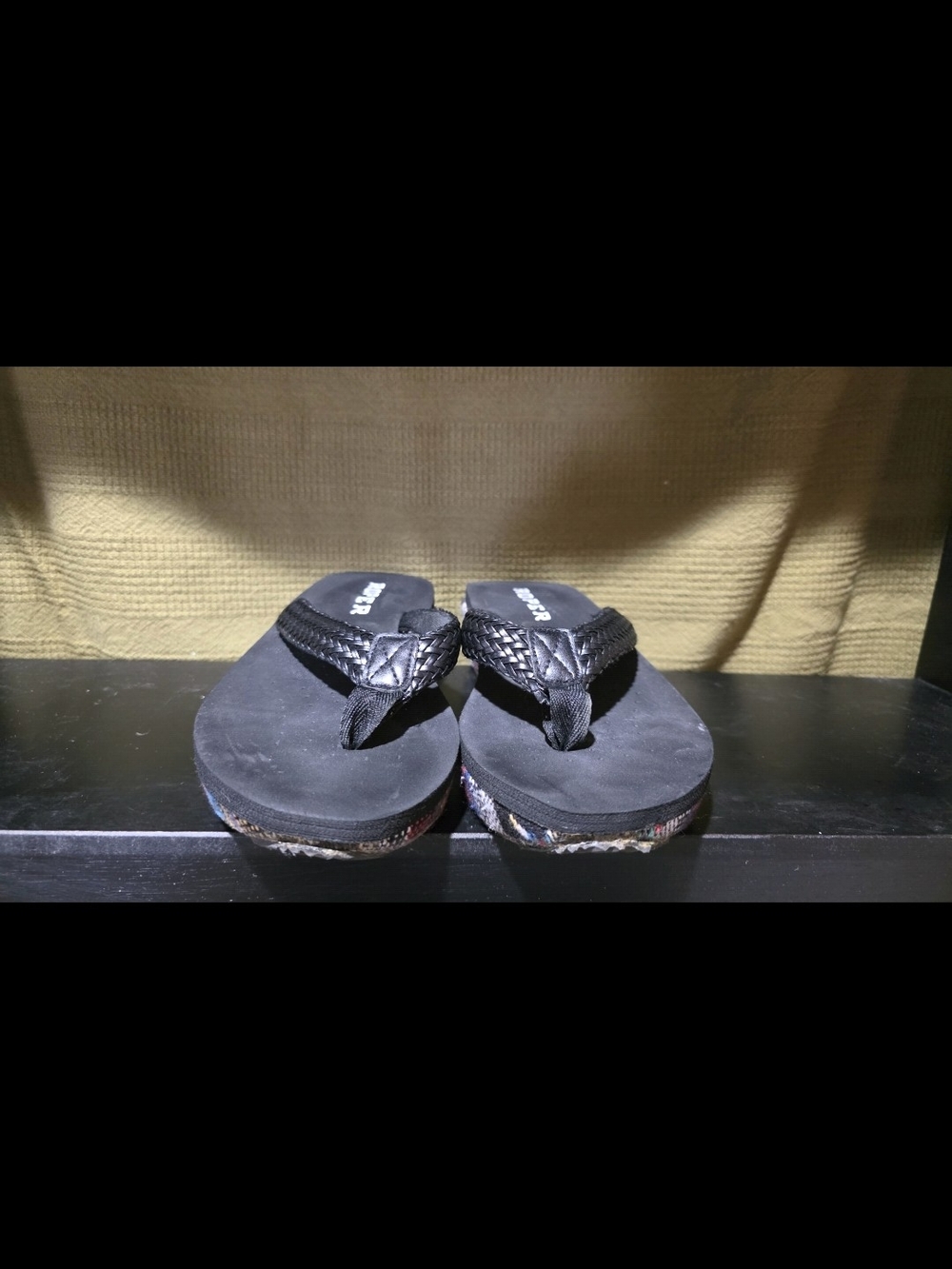 Roper Black Braided Thong Sandals